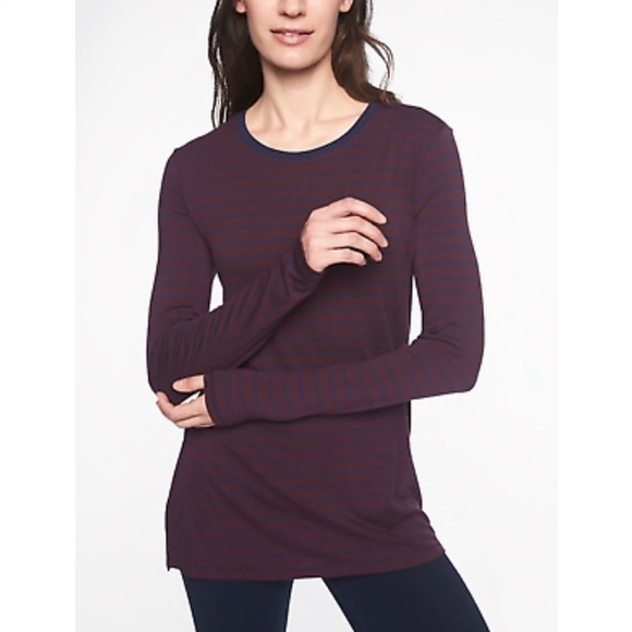 Athleta Tops - ATHLETA Long Sleeve Threadlight Stripe Layering Top